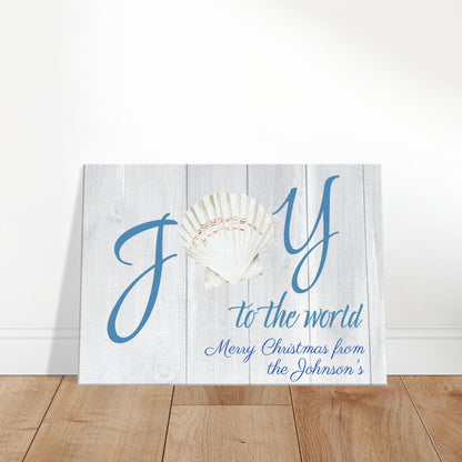 Joy to the World Seashell Personalized Canvas