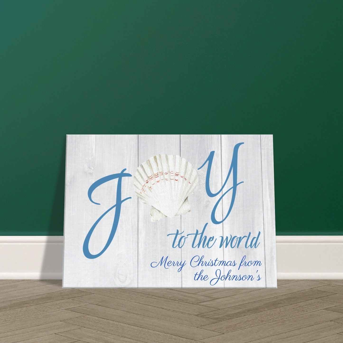 Joy to the World Seashell Personalized Canvas