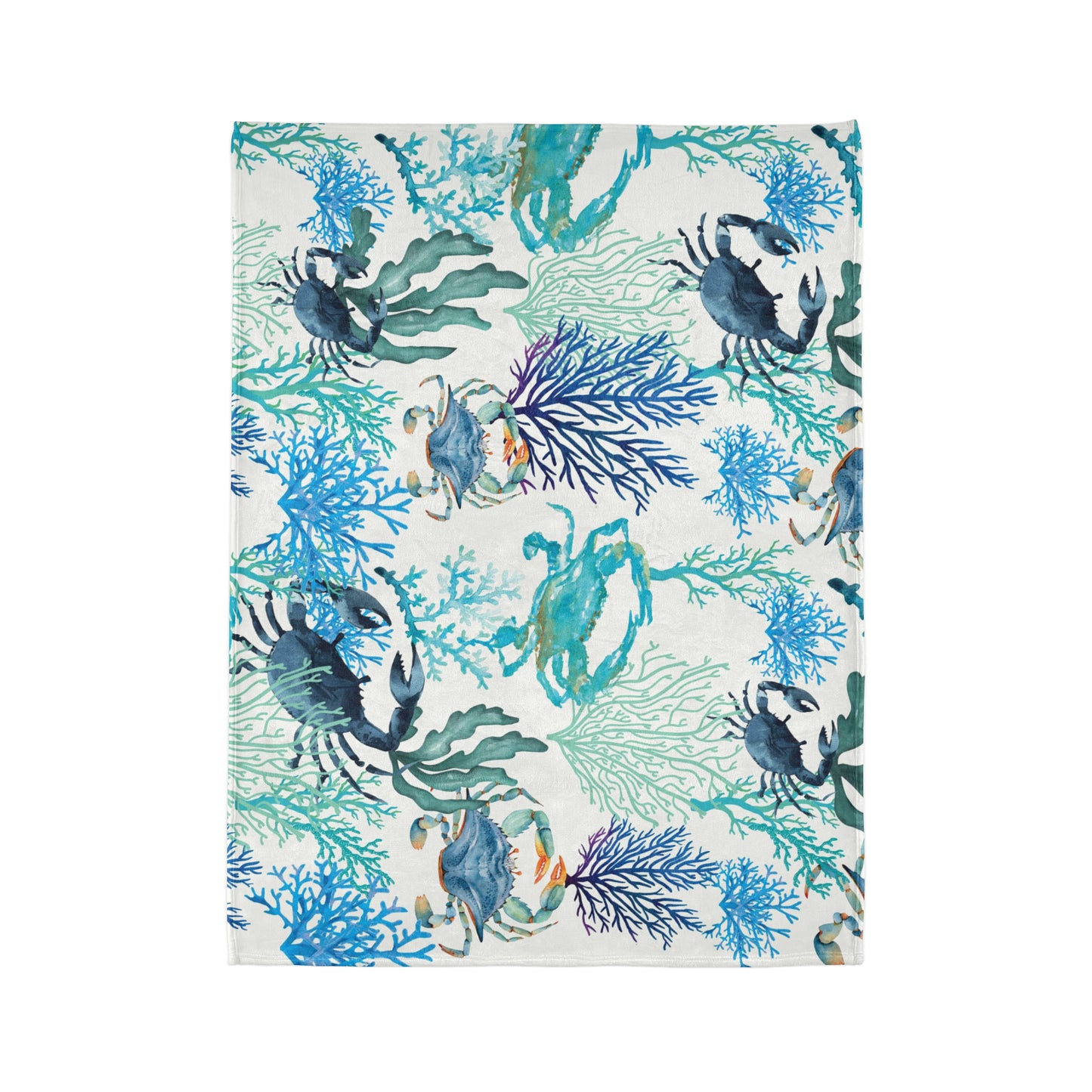 Blue Crabs and Coral Reef Soft Polyester Blanket