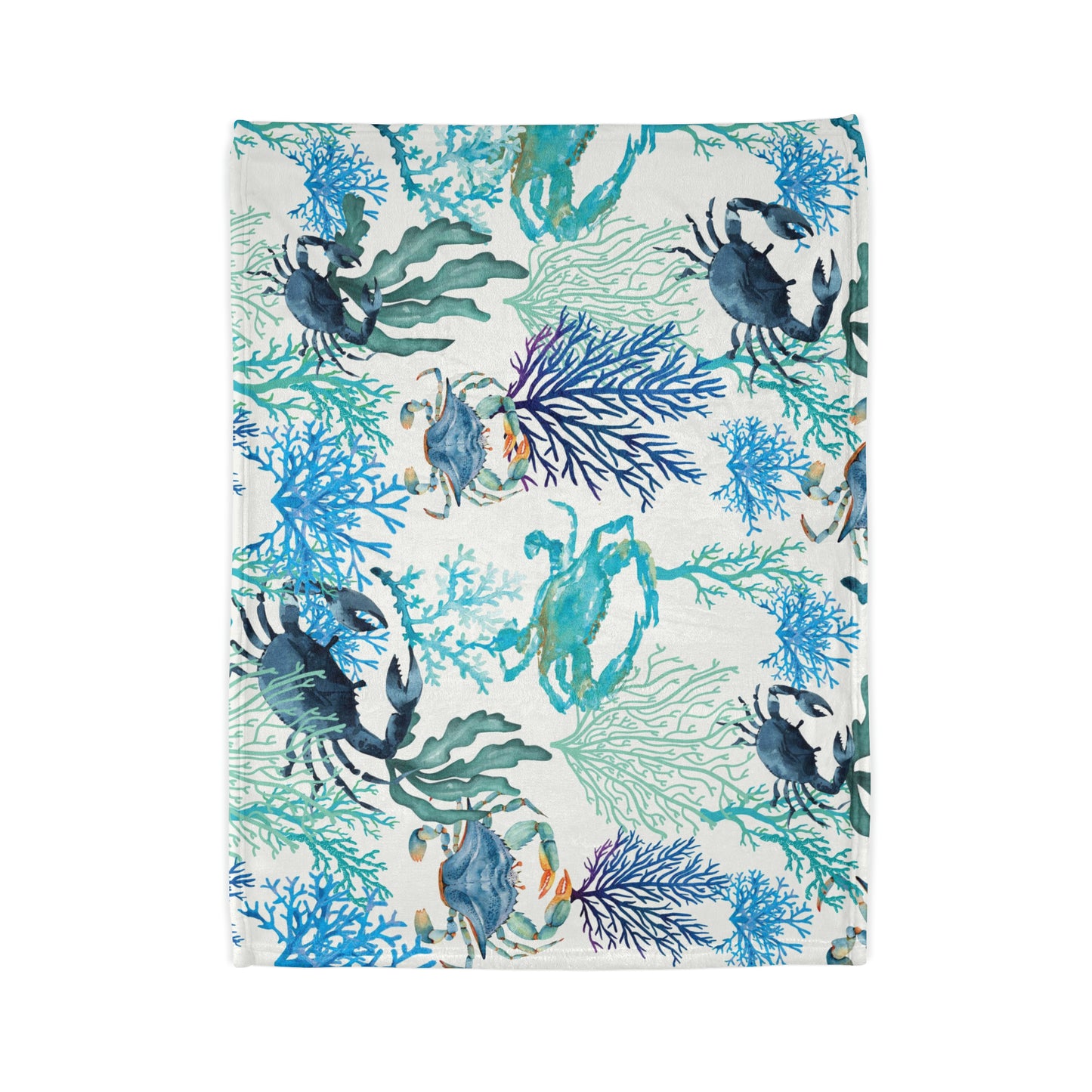 Blue Crabs and Coral Reef Soft Polyester Blanket