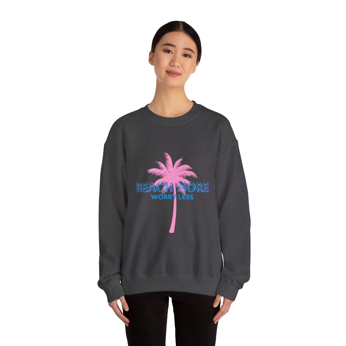 Beach More Worry Less - Unisex Heavy Blend™ Crewneck Sweatshirt