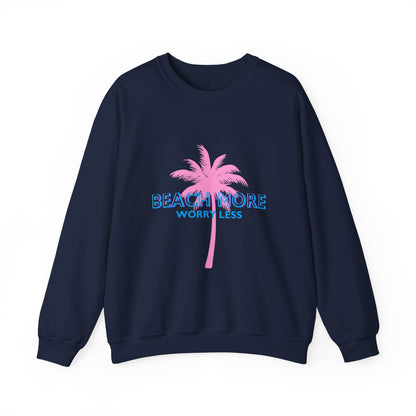 Beach More Worry Less - Unisex Heavy Blend™ Crewneck Sweatshirt