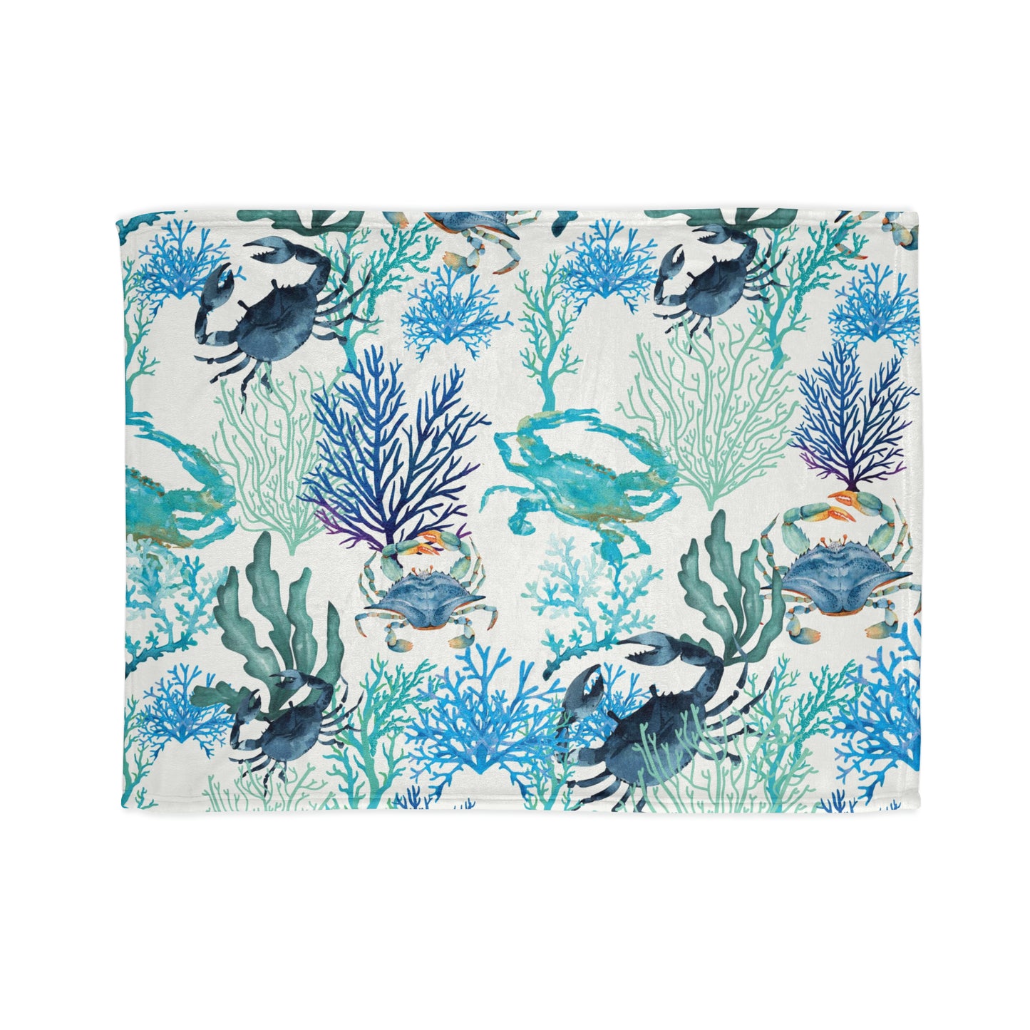 Blue Crabs and Coral Reef Soft Polyester Blanket