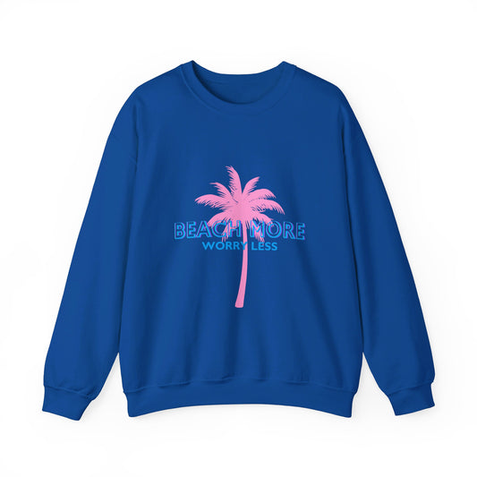 Beach More Worry Less - Unisex Heavy Blend™ Crewneck Sweatshirt