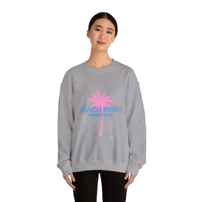 Beach More Worry Less - Unisex Heavy Blend™ Crewneck Sweatshirt