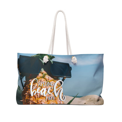 Pineapple Resting Beach Face Weekender Bag