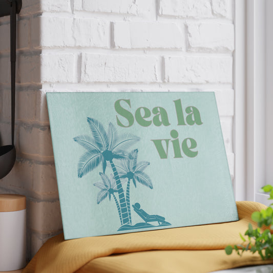 “Sea la vie” Glass Cutting Board