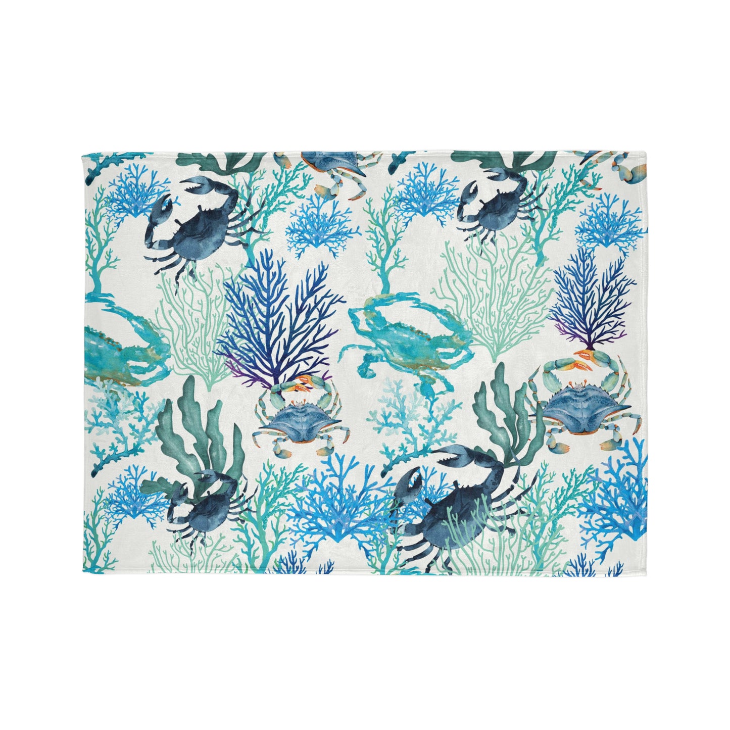 Blue Crabs and Coral Reef Soft Polyester Blanket