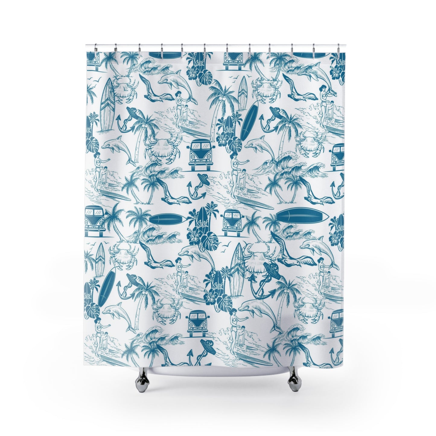 Surf’s Up 🏄 Polyester Shower Curtain