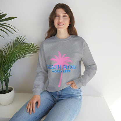 Beach More Worry Less - Unisex Heavy Blend™ Crewneck Sweatshirt