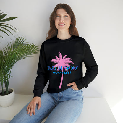 Beach More Worry Less - Unisex Heavy Blend™ Crewneck Sweatshirt