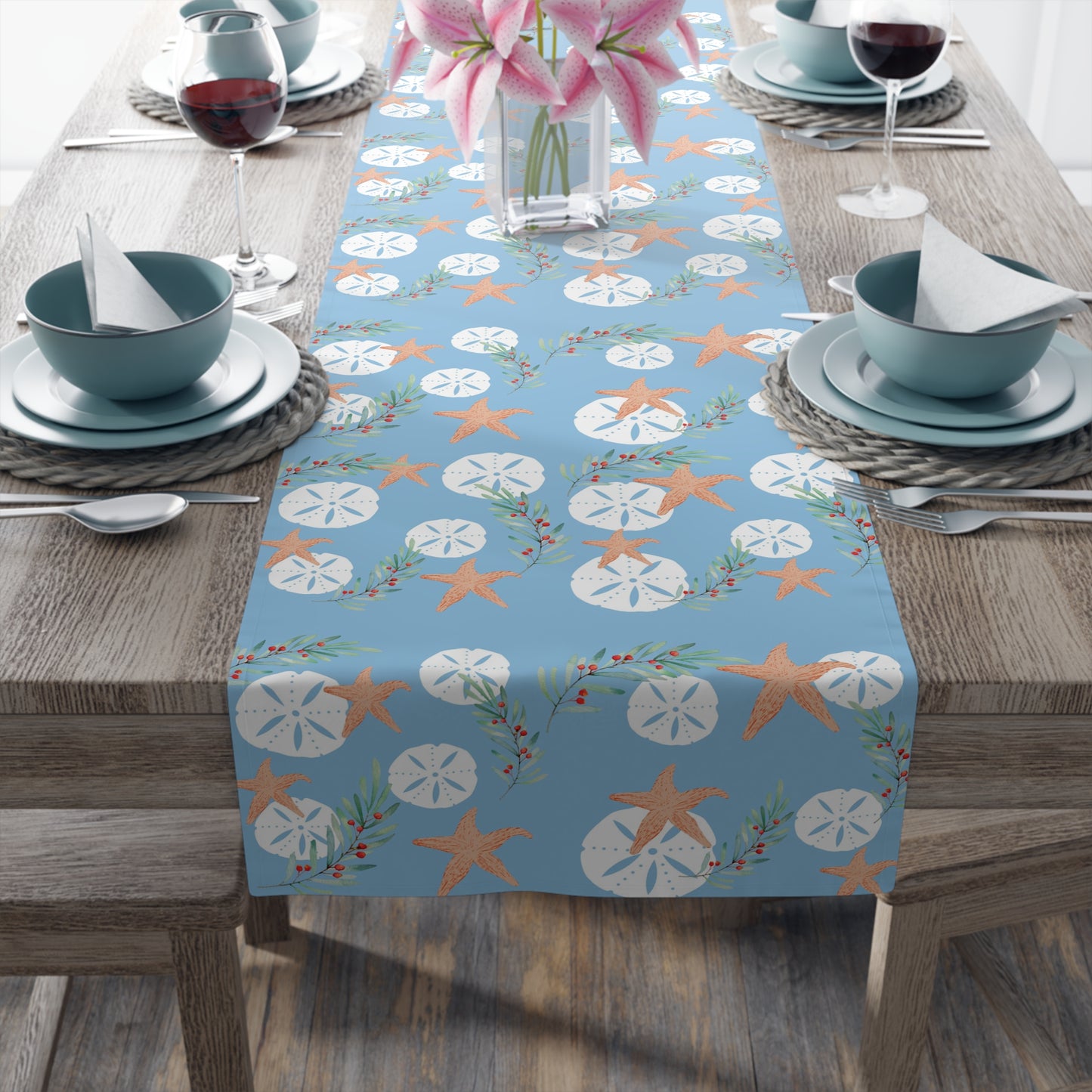 Star Fish, Sand Dollars and Holly Table Runner