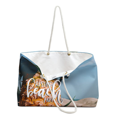 Pineapple Resting Beach Face Weekender Bag