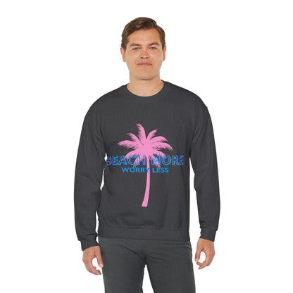 Beach More Worry Less - Unisex Heavy Blend™ Crewneck Sweatshirt