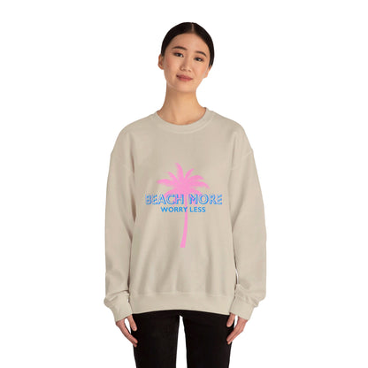 Beach More Worry Less - Unisex Heavy Blend™ Crewneck Sweatshirt