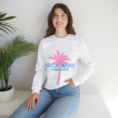 Beach More Worry Less - Unisex Heavy Blend™ Crewneck Sweatshirt