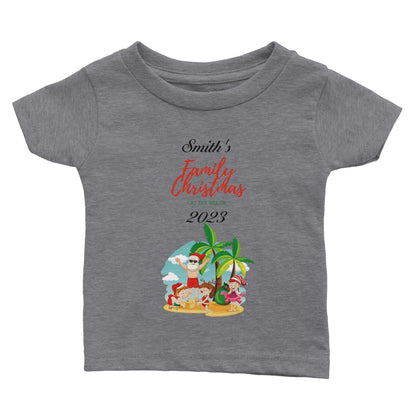 Personalized Family Christmas at the Beach Classic Baby Crewneck T-shirt