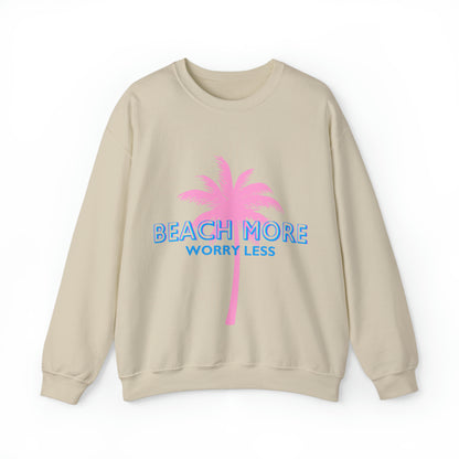 Beach More Worry Less - Unisex Heavy Blend™ Crewneck Sweatshirt