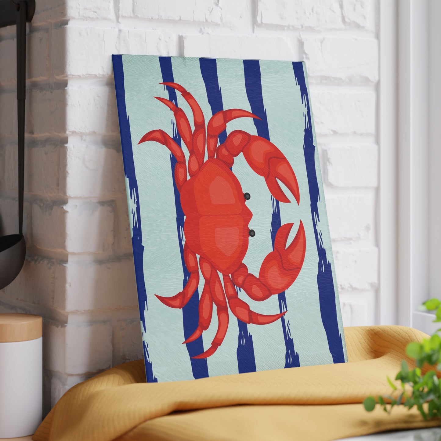 Crab Glass Cutting Board