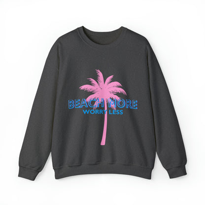 Beach More Worry Less - Unisex Heavy Blend™ Crewneck Sweatshirt