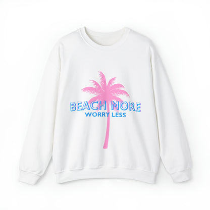 Beach More Worry Less - Unisex Heavy Blend™ Crewneck Sweatshirt