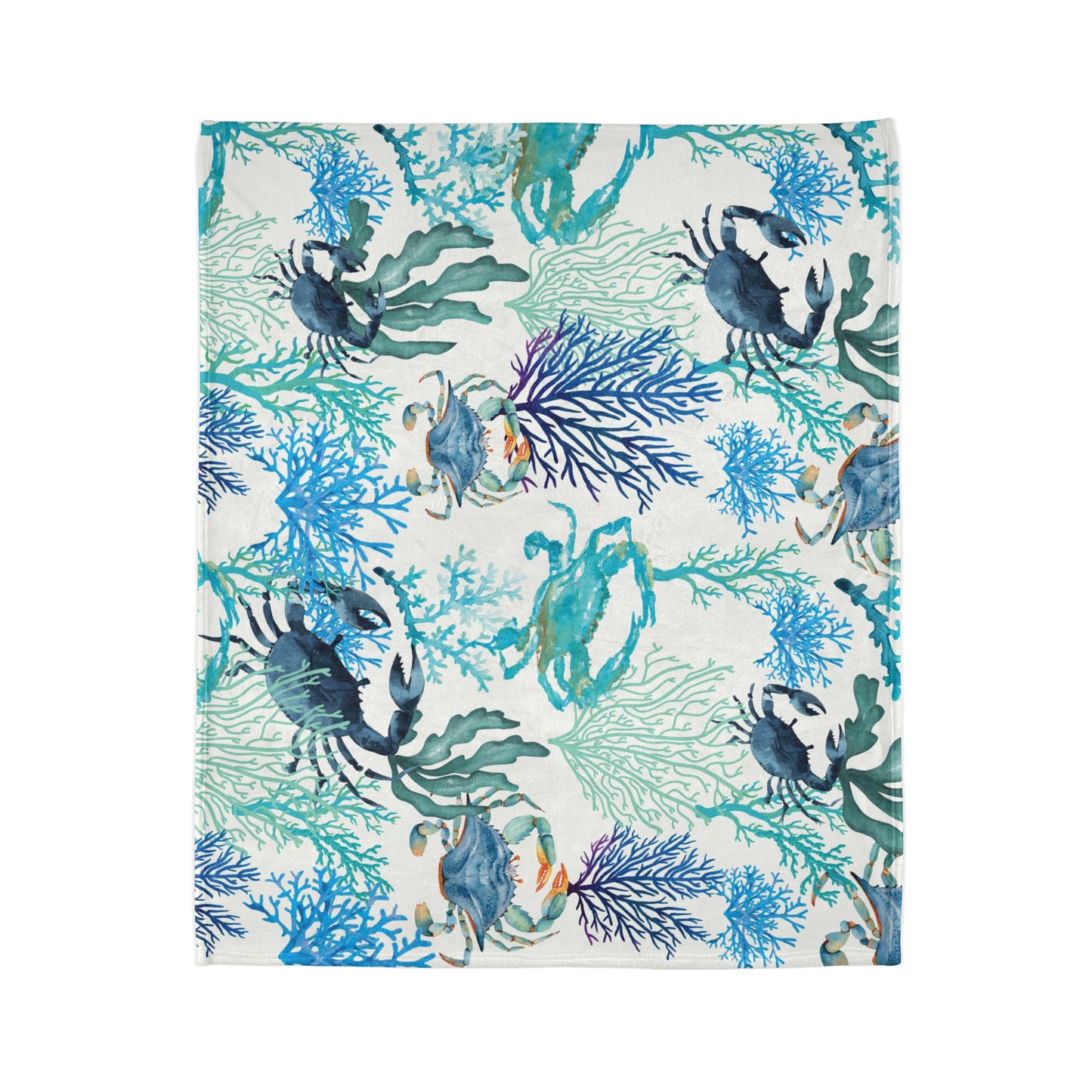 Blue Crabs and Coral Reef Soft Polyester Blanket