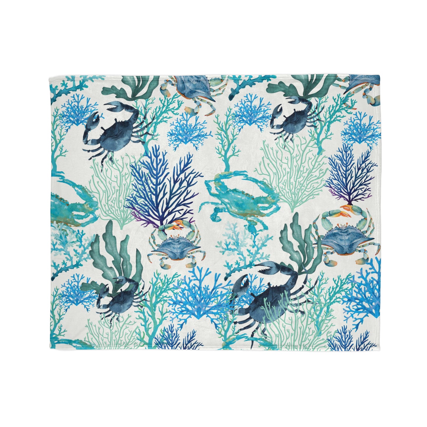 Blue Crabs and Coral Reef Soft Polyester Blanket