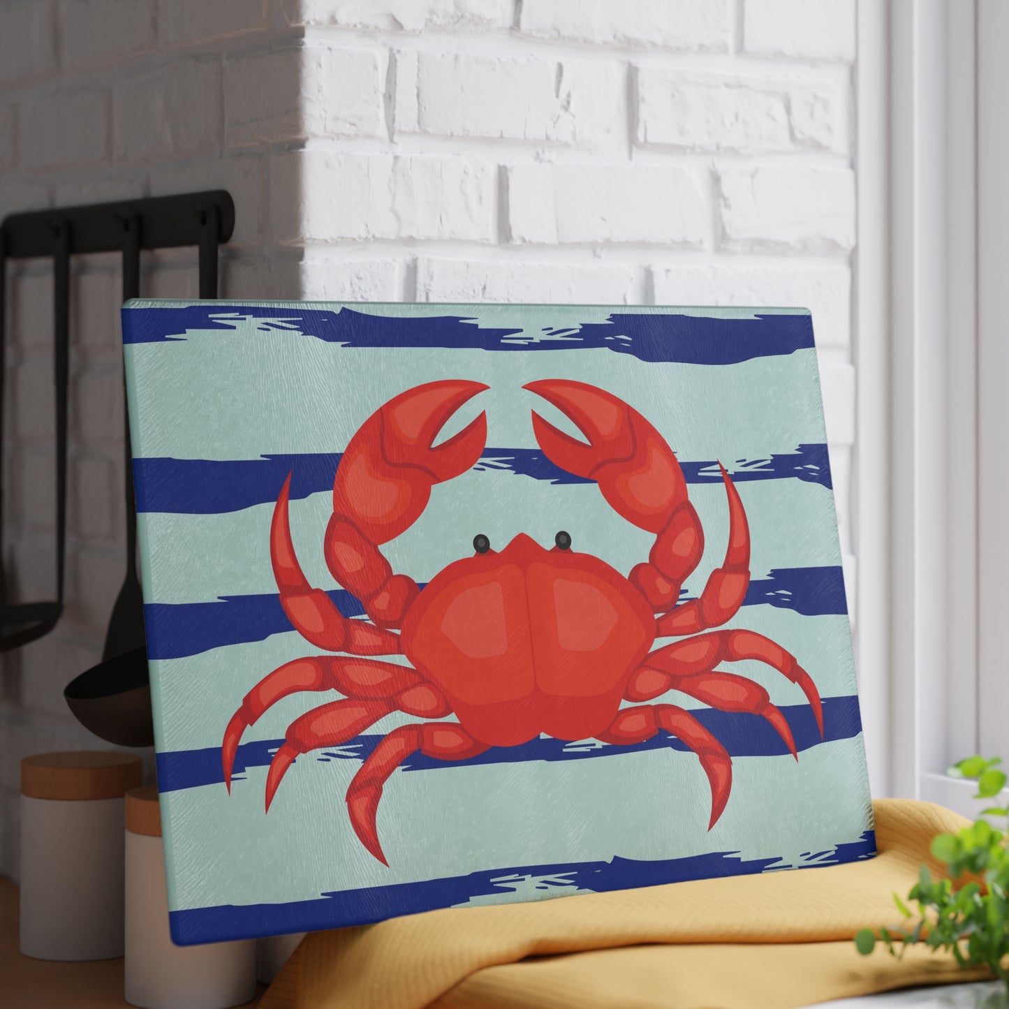 Crab Glass Cutting Board