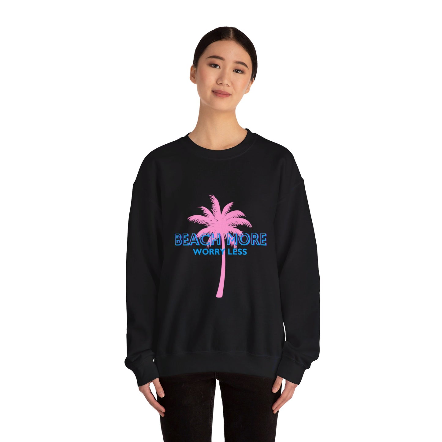 Beach More Worry Less - Unisex Heavy Blend™ Crewneck Sweatshirt