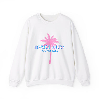 Beach More Worry Less - Unisex Heavy Blend™ Crewneck Sweatshirt