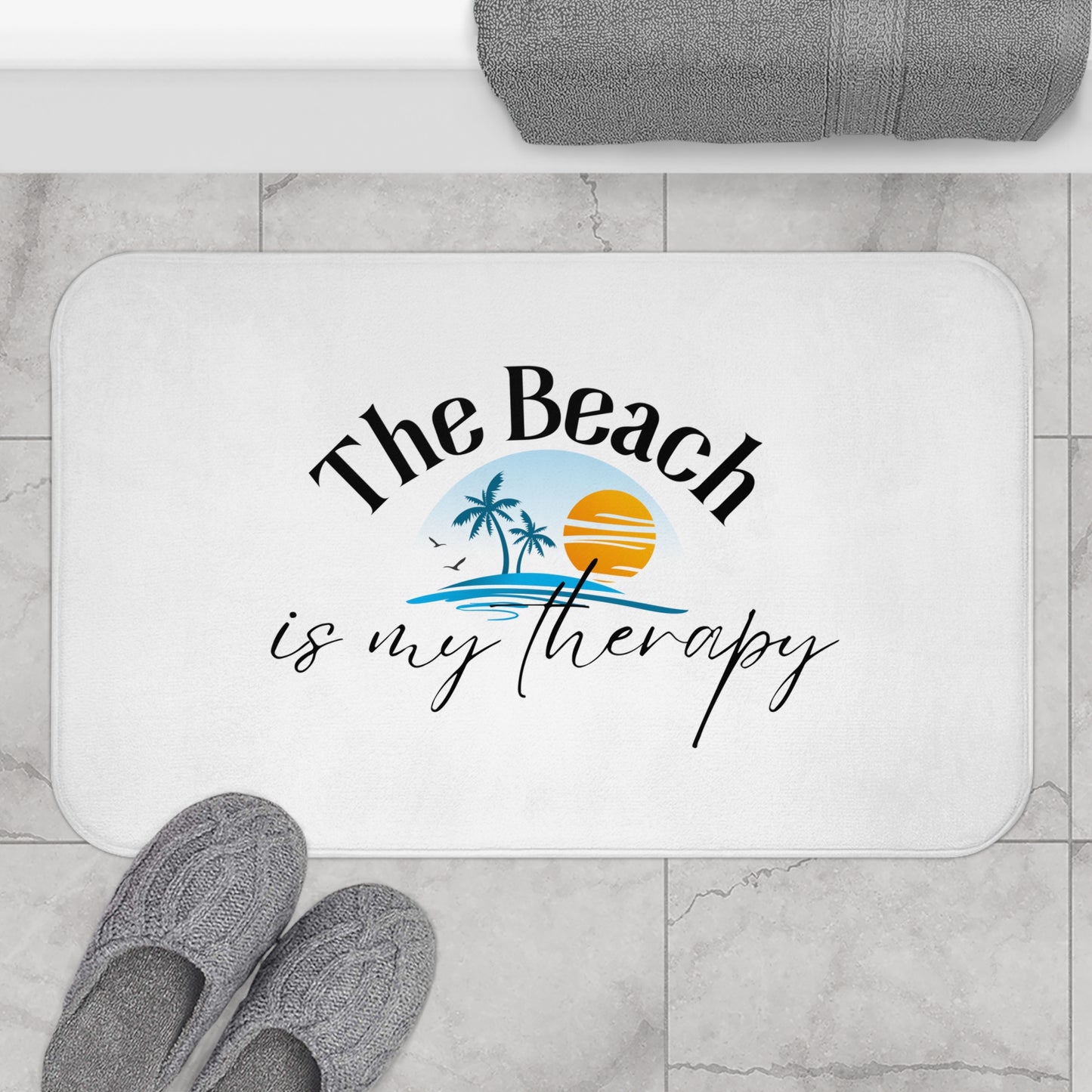 The Beach is My Therapy Bath Mat