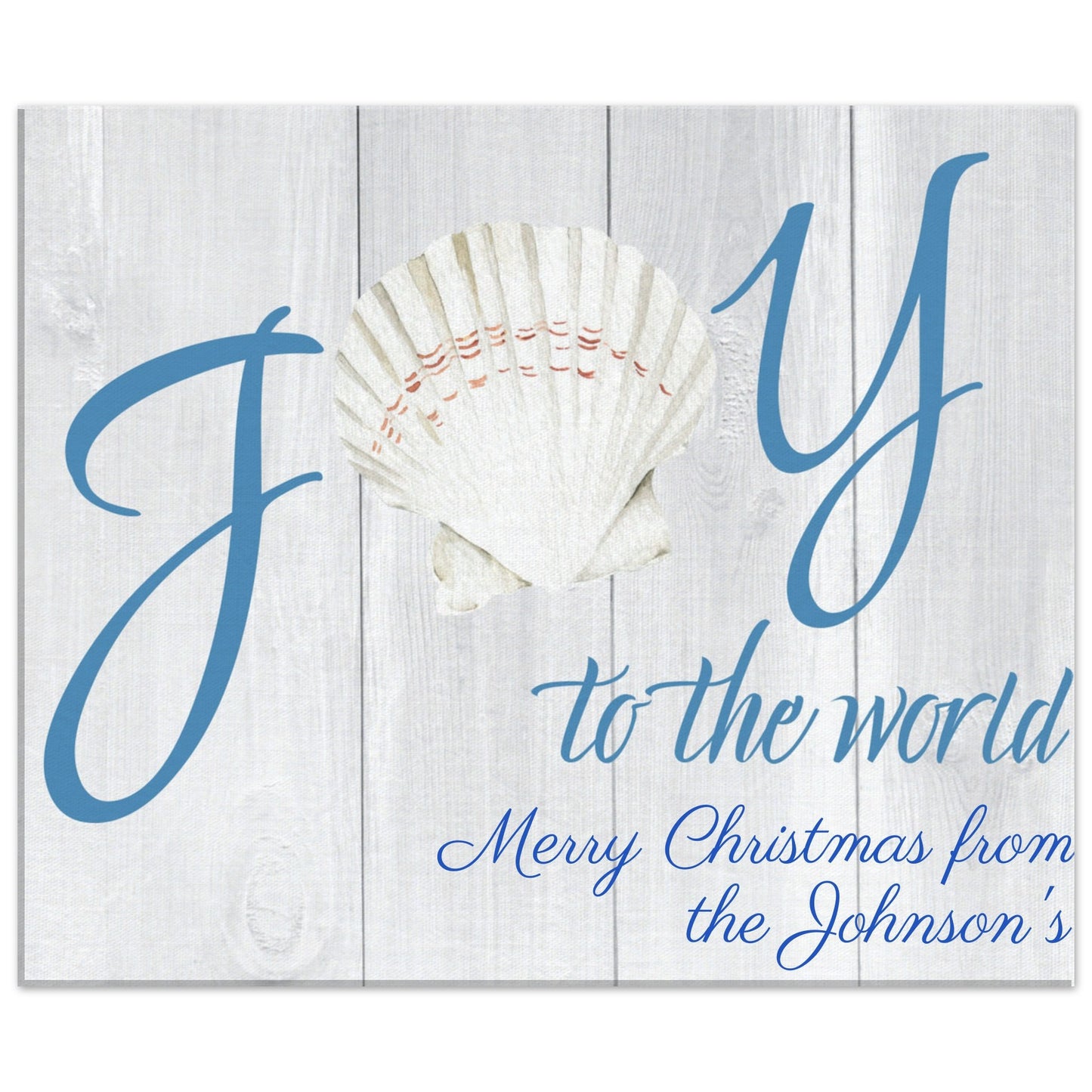 Joy to the World Seashell Personalized Canvas