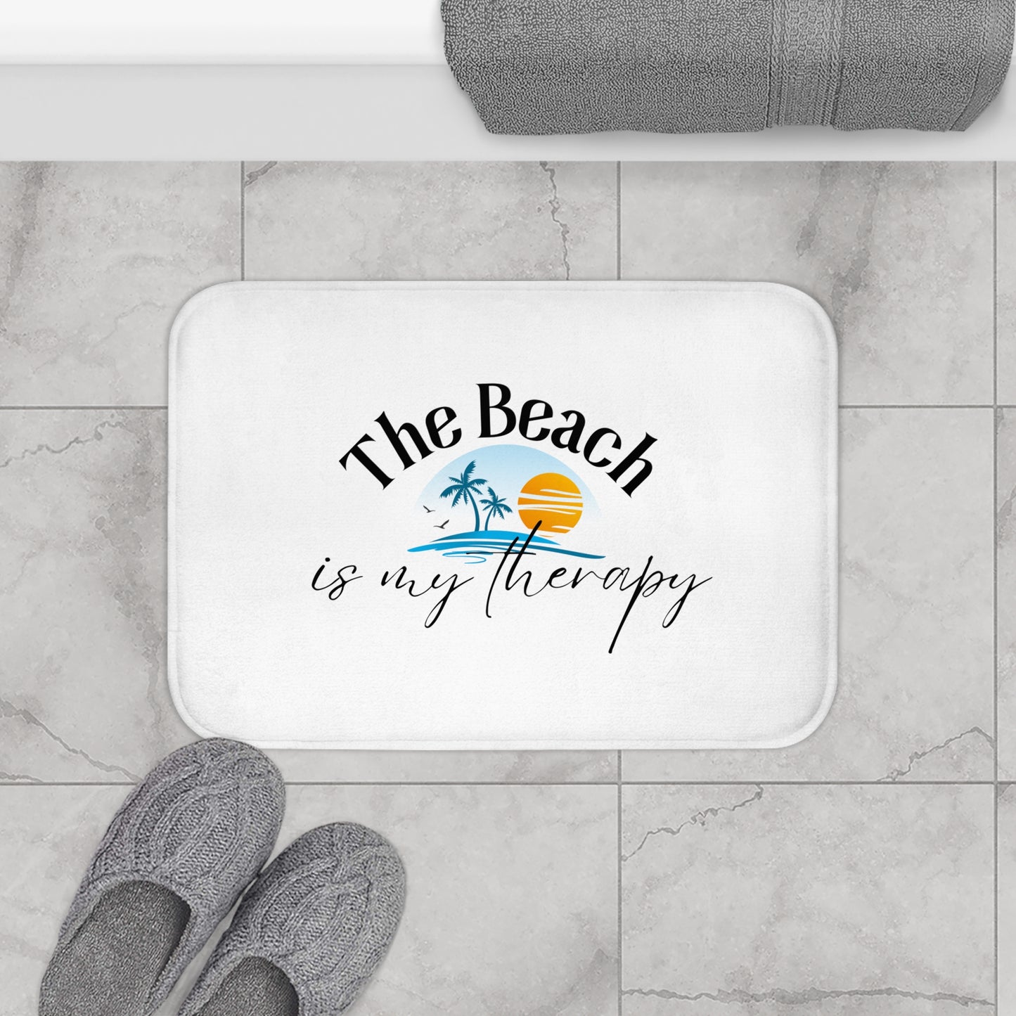 The Beach is My Therapy Bath Mat