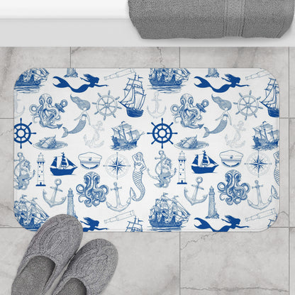 Nautical Mermaid Bath Mat