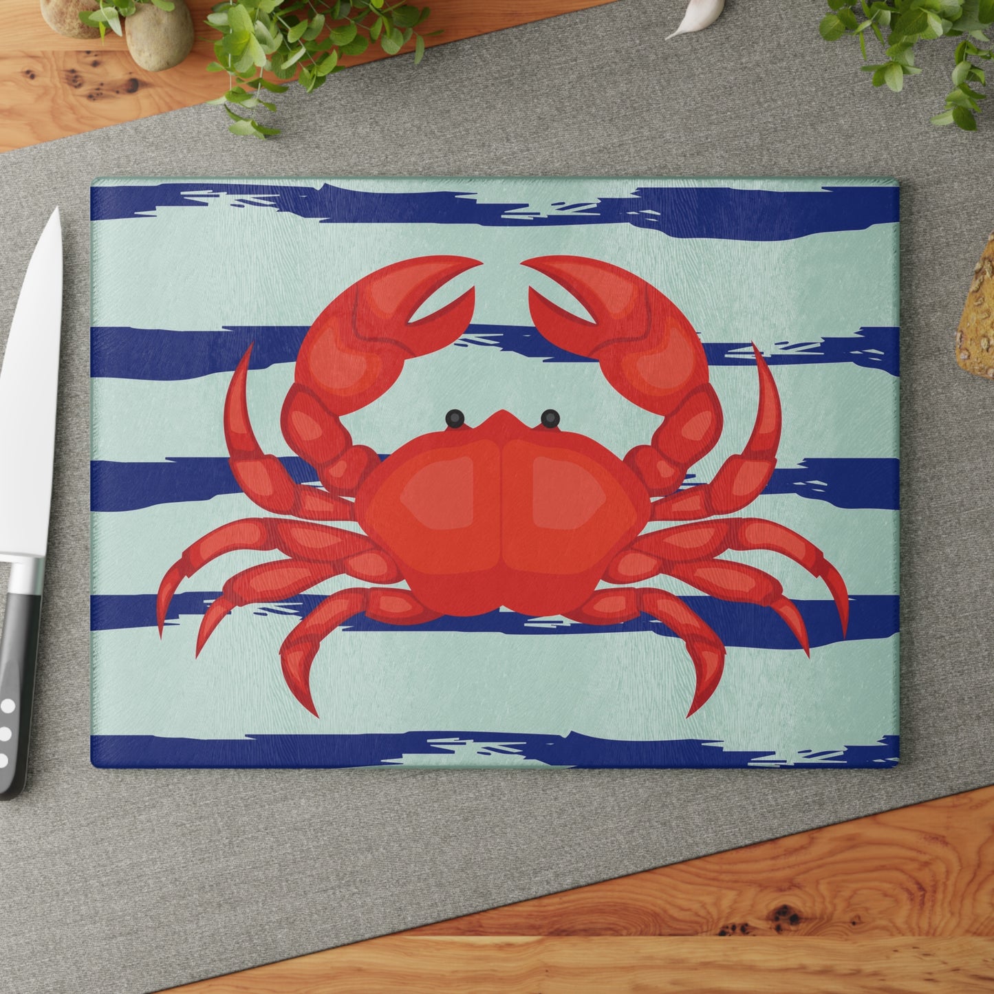 Crab Glass Cutting Board