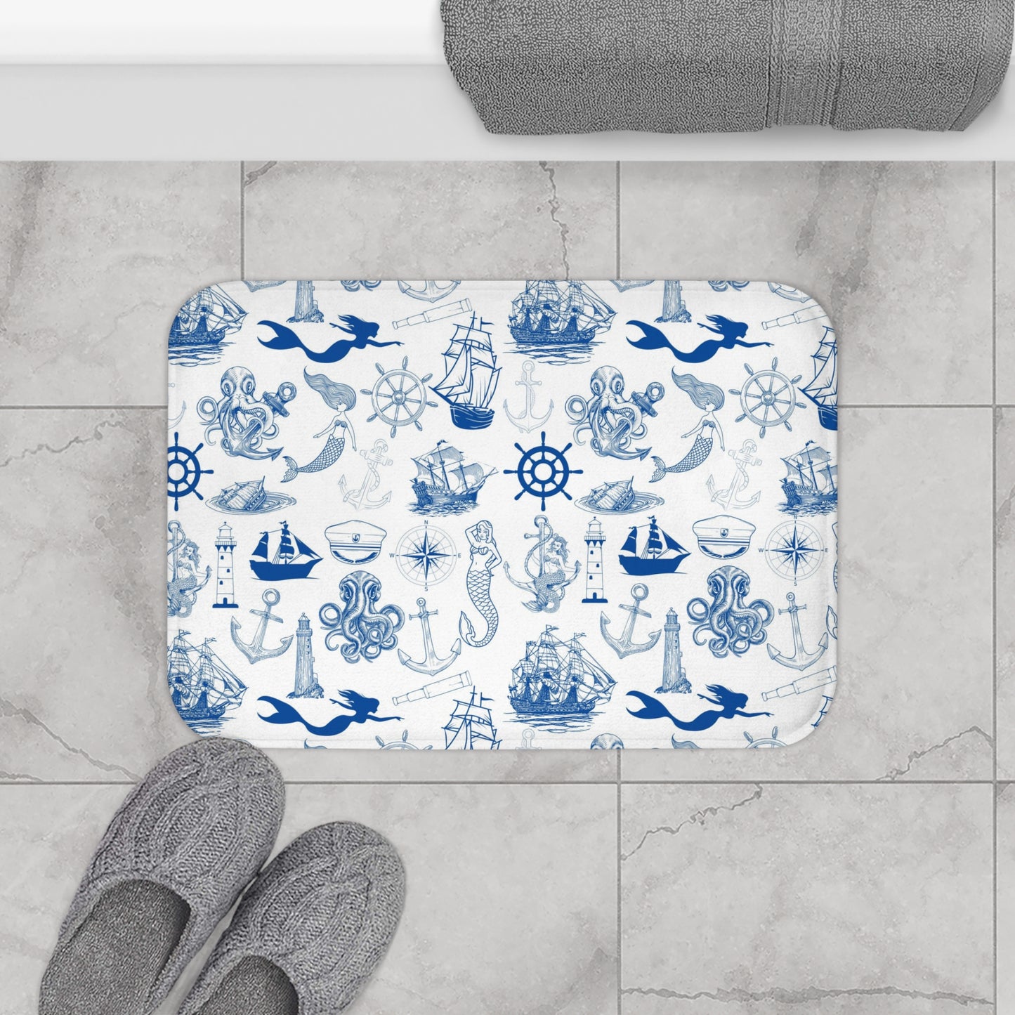 Nautical Mermaid Bath Mat