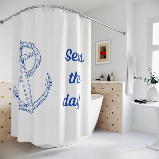 Seas the Day! Polyester Shower Curtain