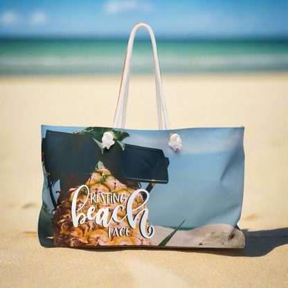 Pineapple Resting Beach Face Weekender Bag