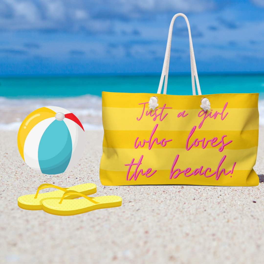 Just a girl who loves the beach Weekender Bag