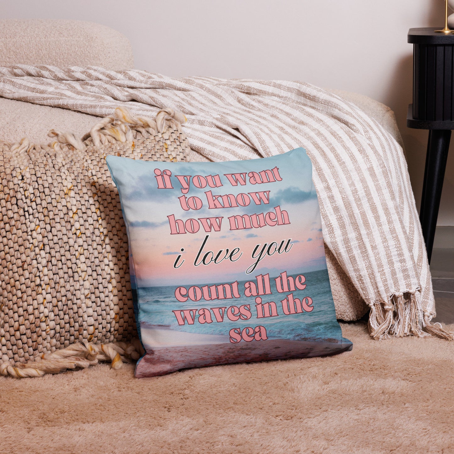 Count all the waves in the Sea - Premium Pillow