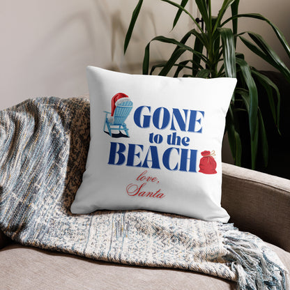 Gone to the Beach Love Santa Premium Pillow