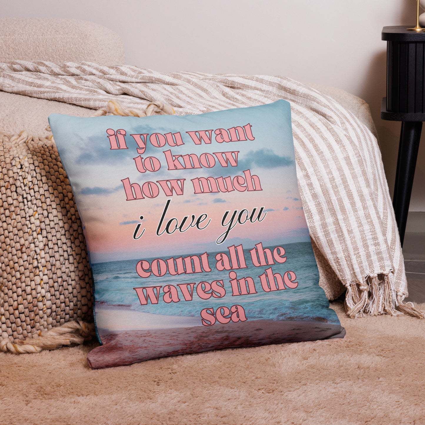 Count all the waves in the Sea - Premium Pillow