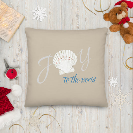 Joy to the World Seashell Premium Pillow