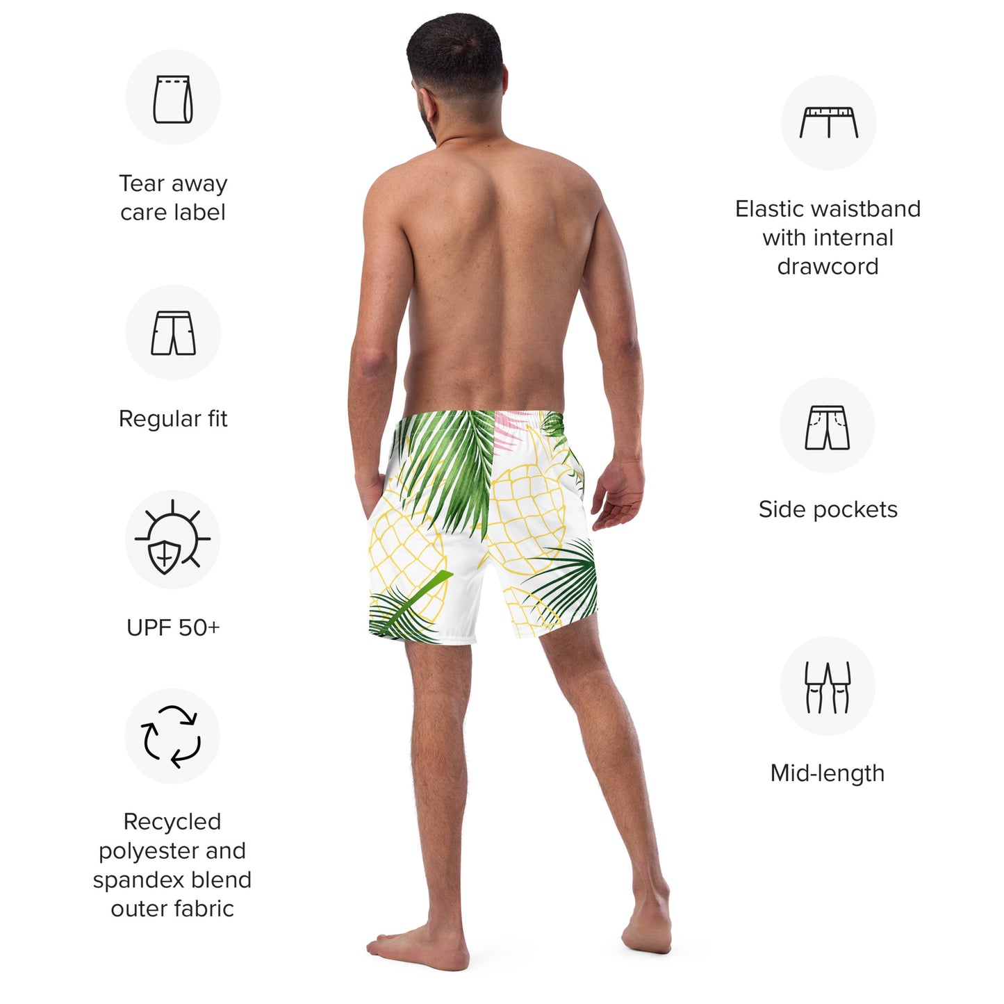 Tropical Pineapple Men's swim trunks