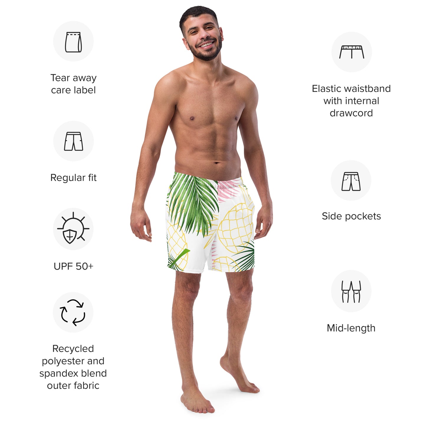 Tropical Pineapple Men's swim trunks