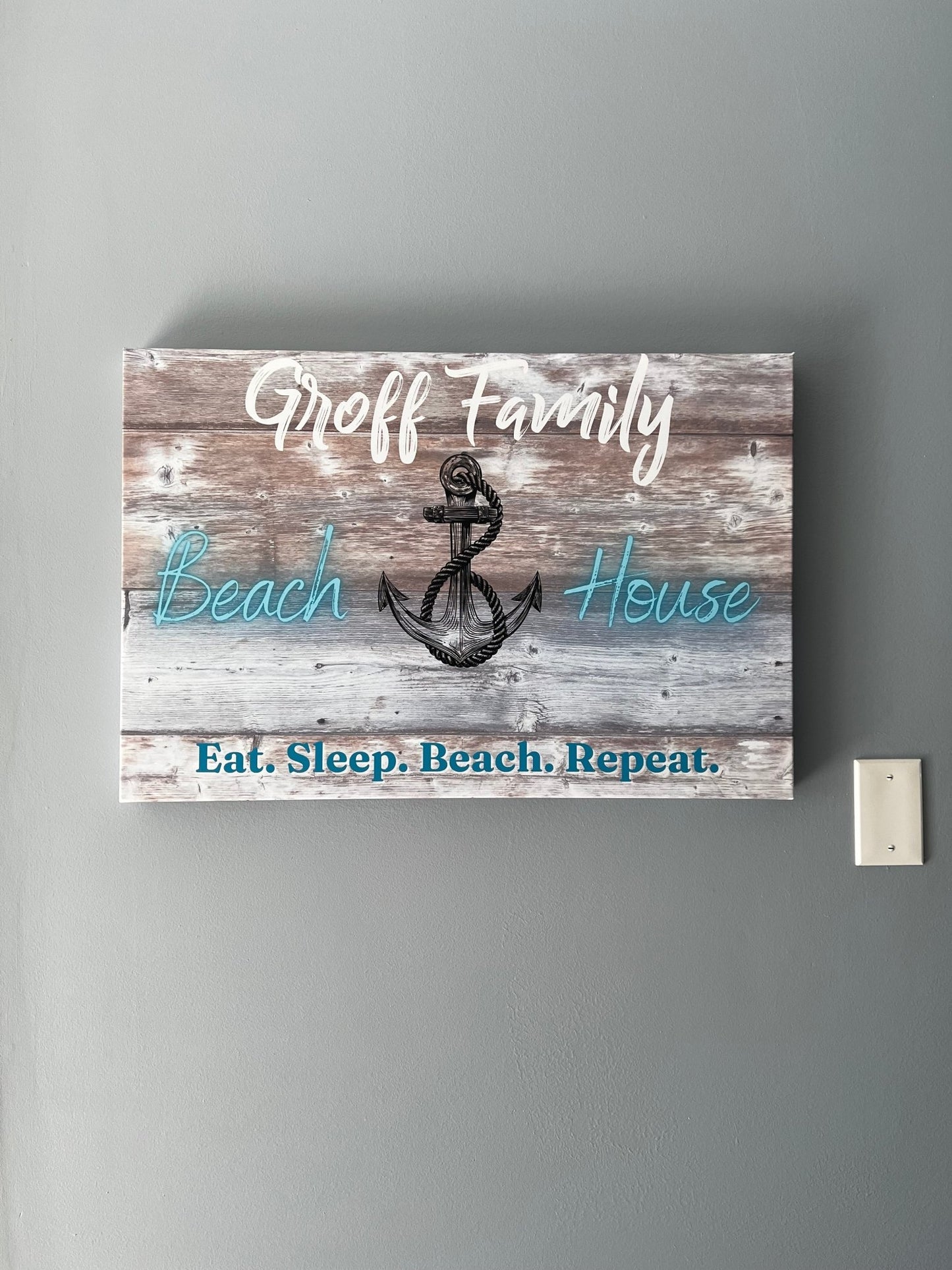 Anchor "Family Name" Beach House Sign - Creative Coastal Decor