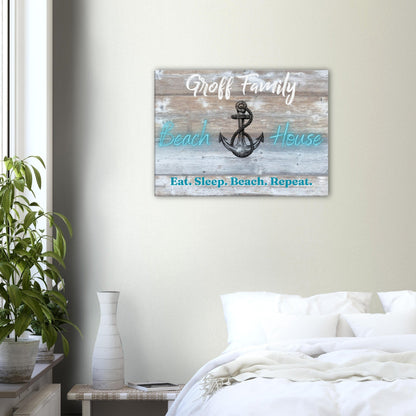 Anchor "Family Name" Beach House Sign - Creative Coastal Decor
