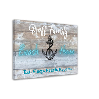 Anchor "Family Name" Beach House Sign - Creative Coastal Decor