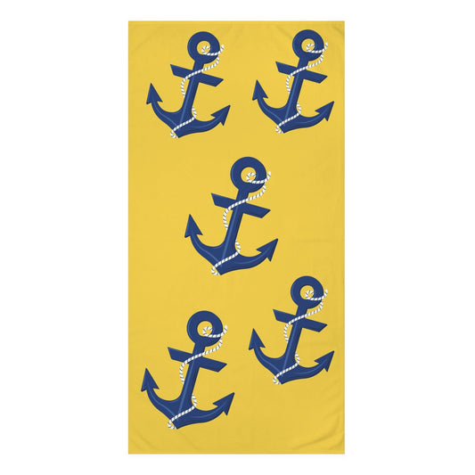 Anchors Mink - Cotton Bathroom Towel - Creative Coastal Decor