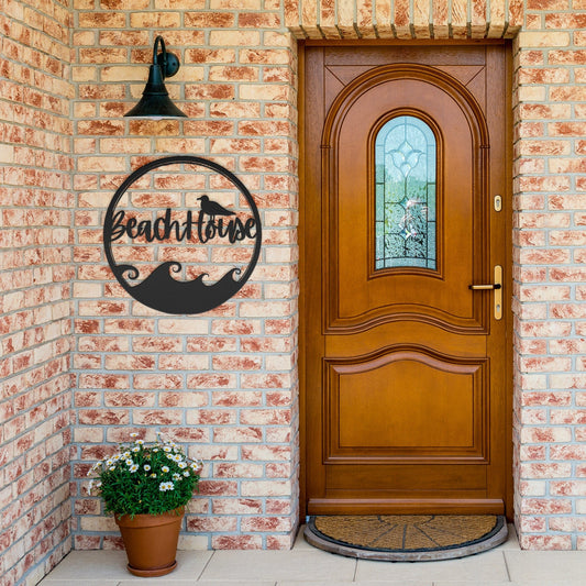 Beach House with Seagull Sign - Creative Coastal Decor